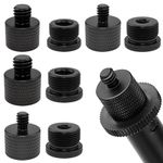 PuraQuot 8PCS Mic Stand Adapter,5/8 Female to 1/4 Male 5/8 Female to 3/8 Male 1/4 Female to 5/8 Male 3/8 Female to 5/8 Male Screw Thread Adapter for Microphone Stand Mount to Camera Tripod