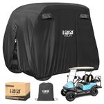 10L0L 2/4 Passenger Golf Cart Cover for Yamaha EZGO Club Car, 400D Waterproof Durable Polyester Golf Cart Storage Cover with Three Zipper Doors Windproof Sunproof - Black