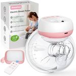 Jheppbay Electric Breast Pump Wearable, Handsfree Breast Pump Electrical Portable, 12 Levels 3 Modes with Remote Control, BPA Free