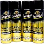 4 x Bundle New Scents Sovereign Car Home Office Gym Turbojet Air Sanitiser Freshener Spray (Bubblegum)