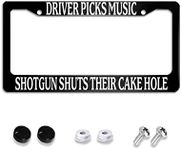 Draradi Driver Picks Music Shotgun Shuts Their Cake Hole Black Aluminium Alloy License Plate Frame Auto Car Accessories