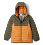 Columbia Youth Boys Powder Lite II Hooded Jacket, Sunstone/Stone Green, X-Large