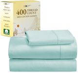 California Design Den Softest 100% Cotton Sheets, Twin Sheets Set, 400 Thread Count Sateen Bedding for Dorm Rooms & Adults, Deep Pocket Sheets, Cooling Sheets, Twin Bed Sheets (Seafoam)