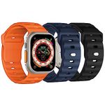 Sport Bands Compatible with Apple Watch Ultra Band 49mm 46mm 45mm 44mm 42mm for Men, Ultra Wide Waterproof Silicone Replacement Strap Wristbands for iWatch Ultra 2 Ultra Series 10 9 8 7 6 5 SE