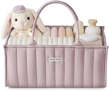 Blissful Diary Baby Diaper Caddy Organizer, Stylish Storage Basket for Newborn Essentials and Diaper Station, Gift for Baby Shower and Registry Must-Have, Mauve Pink