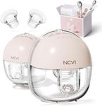 NCVI Breast Pump Electrical, Double Breast Milk Pump for Feeding Mothers, Wearable Breast Pump 4 Modes & 9 Levels, Portable & Invisible with extra 10 Breastmilk Storage Bags (2 Pumps)