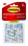 Command Wire Toggle Medium Hook, Pack of 6 Hooks and 8 Adhesive Strips, Transparent - Damage Free Hanging - Holds up to 900g