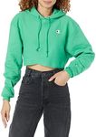 Champion Women's Cropped Pullover Hoodie, Reverse Weave Cropped Hooded Sweatshirt, Our Best Cropped Hoodies for Women, Green Crisp-549302, XX-Large