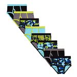 MALLARY BY MATTHEW Boys 100% Cotton Briefs Underwear (8 Pack) Neon Camo Briefs S