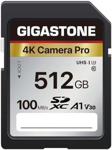 Gigastone 512GB SD Card V30 SDXC Memory Card High Speed 4K Ultra HD UHD Video Compatible with Canon Nikon Sony Pentax Kodak Olympus Panasonic Digital Camera, with 1 Mini case