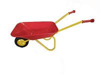 New Child Kids Metal Wheelbarrow - Red/Yellow - Toy, Play, Farm, Gardening