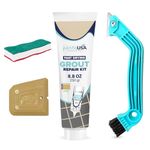 PentaUSA Grout - Beige Ready Mixed Tile Grout with Sponge, Grout Rake and Grout Floater, Grout Reviver for Bathroom, Kitchen, Floor Tiles - 250 gr Bundle Set