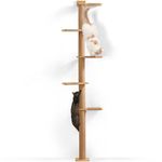 FUKUMARU Tall Cat Tree, 5 Tier Floor to Ceiling Cat Tower, Wall-Mounted Cat Scratching Post, Wild Simulation Cat Wall Shelves, Suitable for Cats Climb, Scratch, Lookout and Play