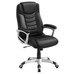 SONGMICS Executive Office Chair, Durable and Stable, Height Adjustable, Ergonomic, Black OBG21BUK,51.5D x 53W x 55H cm