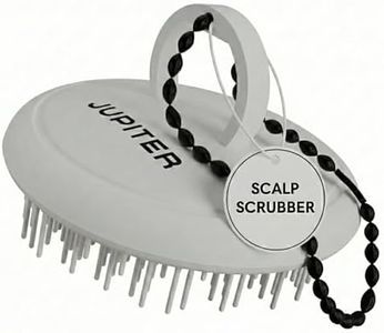 Jupiter Scalp Exfoliator - Scalp Massager Tool for Wet & Dry Hair - Ergonomic Detangler Brush - Dandruff Comb & Scrub to Remove Dandruff & Buildup and Support Circulation - White