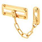 Prime-Line Products U 9905 Chain Door Guard, Brass Finished Steel, 3-7/16"