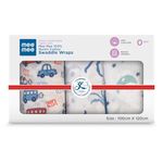 Mee Mee 100% Muslin Cotton Swaddle Wrappers for Newborn With Multi Theme (3 Pcs Set) Soft Blanket, Highly Absorbent, Quick Drying | New Born Baby Essential Swaddle Cloth, Nursing Cloth (Multicolor) 120*100 cm