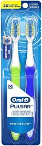Oral B Pulsar Pro-Health Battery Powered Toothbrush, Soft, 2 Count (Color May Vary)