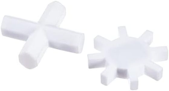 MECCANIXITY Magnetic Stirrer Mixer Stir Bar Rod Cross/Gear Shape Coating Magnet White for Laboratory 2in1 Set
