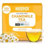 HANDPICK, Chamomile Tea Bags (100 Herbal Tea Bags) Caffeine Free, Gluten Free | Floral Chamomile Herbal Tea in Eco-Conscious Tea Bags | Direct from Source