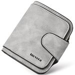 INOVERA (LABEL) Faux Leather Women's Tri-fold Fashion Card Coin Holder Small Purse Clutch Wallet (KK29) - Grey