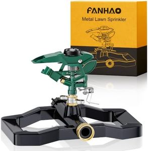 FANHAO Heavy Duty 360 Degree Pulsating Impact Sprinkler, Adjustable Lawn Sprinkler with Metal Base, Covers Up to 5,800 Sq. Ft, Large Area Irrigation System for Lawn, Garden Plant & Patio Cooling