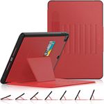 SEYMAC stock Case for iPad 9th/8th/7th Generation 10.2'', Magnetic Auto Sleep Shockproof Case with Multi-Angles Stand, Pen Holder, Card Slot Case for iPad 10.2 Inch 2021/2020/2019 (Red)