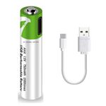 KP Original Battery Aaa Rechargeable With Type-C Usb Cable 750Mah Triple A Lithium Ion Usb Rechargeable Type-C Usb Rechargeable Battery 1.5V Direct Chargeable Battery No Charger Needed (Pack Of 1)