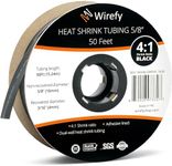 Wirefy 5/8" Heat Shrink Tubing - 4:1 Ratio - Adhesive Lined - Marine Grade Heat Shrink - 50 Feet Roll - Black