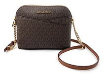 Michael Kors Jet Set Medium Crossbody Leather Handbag (BROWN)