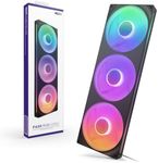 NZXT F420 RGB Core - 420mm Single-Frame Fan Unit with 3 x 140mm RGB Fans - Speed & Lighting Control - High Static Pressure & Airflow - Fluid Dynamic Bearings - 8 aRGB LEDs Per Fan - Black