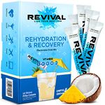 Revival Rapid Rehydration, Electrolytes Powder - High Strength Vitamin C, B1, B3, B5, B12 Supplement Sachet Drink, Effervescent Electrolyte Hydration Tablets - 12 Pack Pina Colada