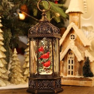 12.6Inch Cardinal Christmas Snow Globes,Musical Lighted with 6H Timer Glittering Red Bird Snow Globe Lanterns,USB Operated Gift Box for Christmas Decoration