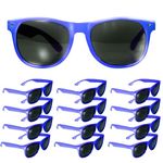 12 Pack Blue Sunglasses Bulk for Kids Adults Party Favors