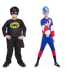 PREMOURE Hosiery Fabric Pack of 2 Superhero Costume dress For Kids Halloween Cosplay Fancy dress Outfit for Boys and Girls(5-6 Year)_K1