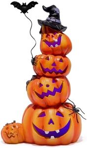 Hodao Halloween Pumpkin Stacking Decoration, 4-Piece Set (Orange)