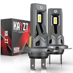 KAYZT H7 LED Headlight Bulbs, 20000LM 600% Brighter 6500K Cool White 120W Mini Size Non-polarity Plug and Play With fan Wireless All-in-One Conversion Kit Halogen Replacement, Pack of 2