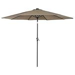 LIVINGbasics 9 Ft Patio Umbrella with Tilt & Crank, Outdoor Market Parasol Sun Shelter Table Umbrella with 8 Sturdy Ribs (TAN)