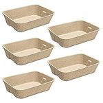 Navaris Disposable Cat Litter Trays (Pack of 5) - Cardboard Liner Tray for Cats Made of 100% Paper - Use Alone or As Box Liners - 40.5cm x 30cm