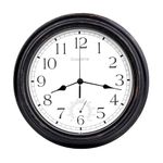 16 Inch/40 Cm Large Outdoor Clock Waterproof with Thermometer Retro/Vintage Indoor Outdoor Wall Clocks for Garden Patio Pool Living Room Decor, Bronze