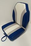 Quality Folding Hi High Back Boat Helm Seat Navy/Light Grey/White - Speed