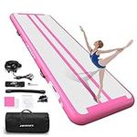 HMTAOLIFE Gymnastics Mat Air Tumble Track[with SHOULDER STRAP], 6.6/10/13/16/20ft Inflatable Training Mat for Kids, Thickness Floor Mat with Air Pump for Home/Water Fun/Gym/Yoga/Training/Cheerleading