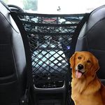 WapaW Car Net Barrier for Safe Driving, 3-Layer Car Mesh Organizer, Adjustable Dog Car Guard on Travel,Barrier of Pets and Kids in Car Backseats (Pet Safety Barrier, BLACK)