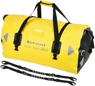 WILD HEART Waterproof Bag Duffel Bag 40L 66L 100L with Welded Seams Shoulder Straps, Binding Rope for Kayaking, Camping, Boating,Motorcycle … (100L Yellow with Rope)