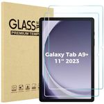 ProCase 2 Pack Screen Protector for Galaxy Tab A9 Plus 11 Inch 2023, Tempered Glass Screen Film Guard for 11" Galaxy Tab A9+ Plus Tablet (SM-X210/X215/X216/X218)