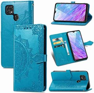 Ranyi ZTE ZMax 10 Case, ZTE Z6250 Case, Mandala Flower Pattern Wallet Case with Credit Card Holder Kickstand Feature Leather Flip Folio Magnetic Wallet Case for ZTE ZMax 10 / ZTE Z6250 -Blue