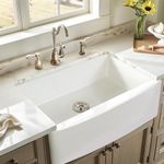 33 Inch Farmhouse Sink 33x21 Single Bowl Kitchen Sinks Porcelain White Farmhouse Sinks for Kitchens Apron Front PA3321