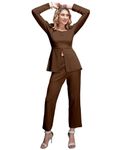 SIRIL Co-Ord Set for Women | 2 Piece Co-Ord Set | Coord Sets | Formal Co-Ord Set for Women (485TK10693-XXL_Brown)