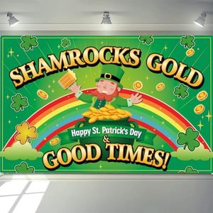 Shamrock & Gold St. Patrick's Day Banner – Lucky Rainbow Decorations for Parties, Home & Holiday Decor