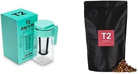 T2 Tea Ice Tea Lover Bundle, Fruitalicious Loose Leaf Fruit Tisane in Resealable Foil Refill Bag and Jug-A-Lot with Removeable Infuser, 1.2L Aqua